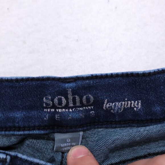 Soho Legging Casual Button Zip Denim Medium Wash Jeans Womens Size 0 Blue - Picture 4 of 9